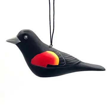 Red Winged Black Bird Balsa Ornament, Nicaragua