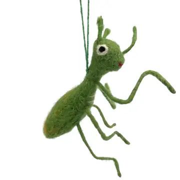 Praying Mantis Felt Ornament, Nepal