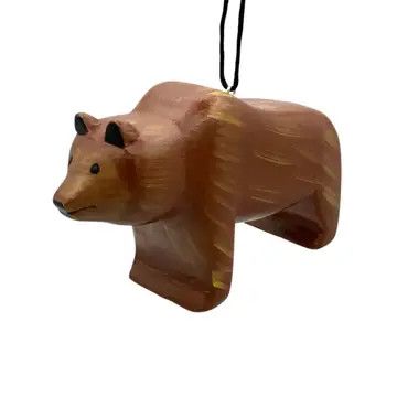 Grizzly Bear Balsa Ornament. Nicaragua