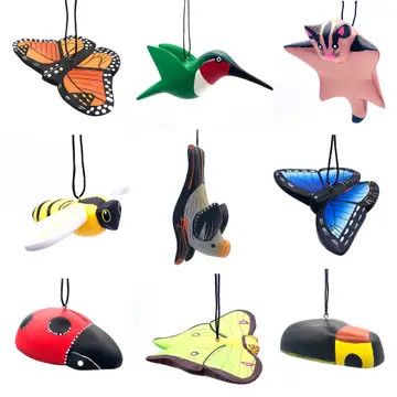 Assorted Pollinator Balsa Ornaments, Nicaragua
