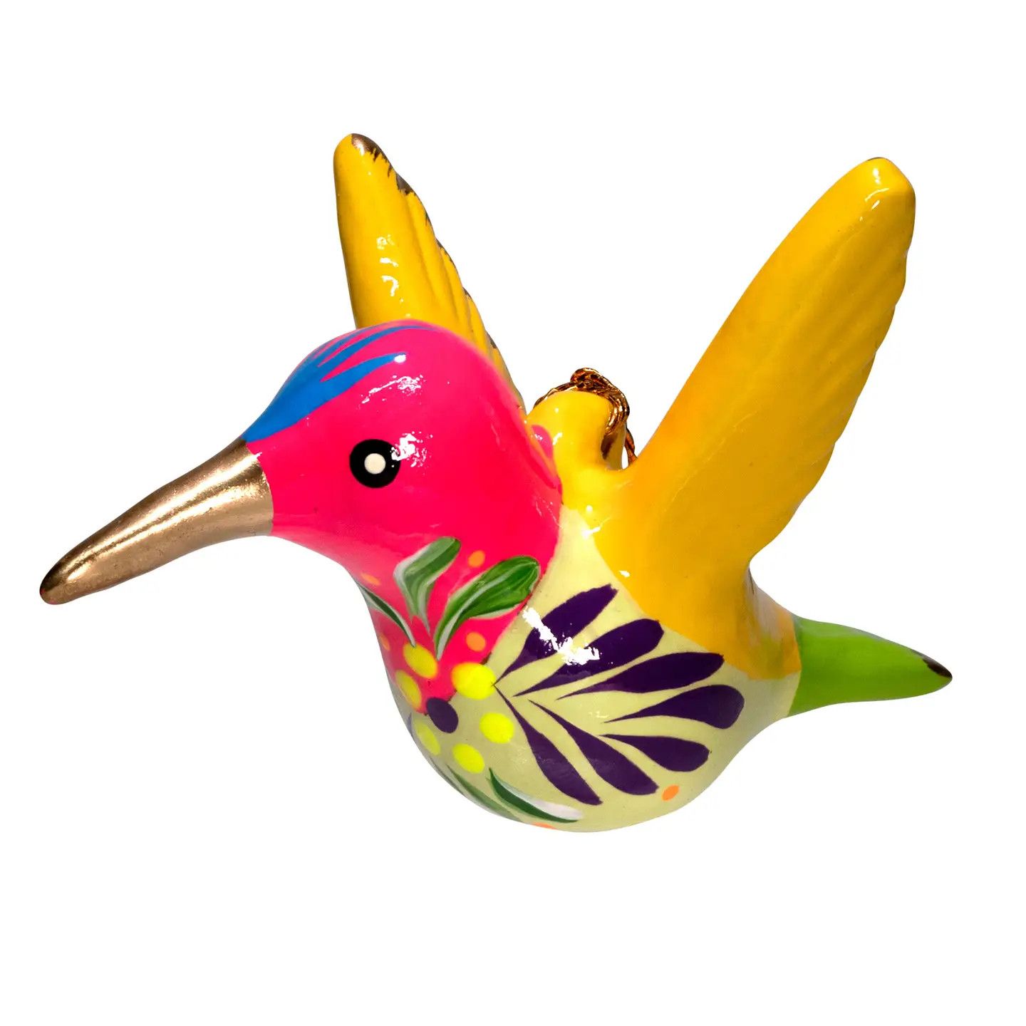 Colourful Ceramic Hummingbird Ornament, Peru