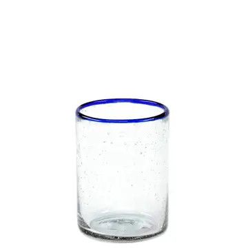 Blue Rim Drinking Glass, Guatemala