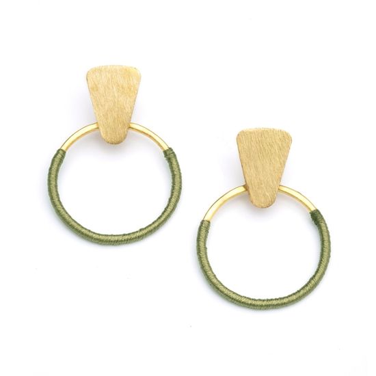 Kaia Earrings Olive Hoop, India