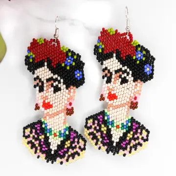 Frida Cameo Earrings, Guatemala