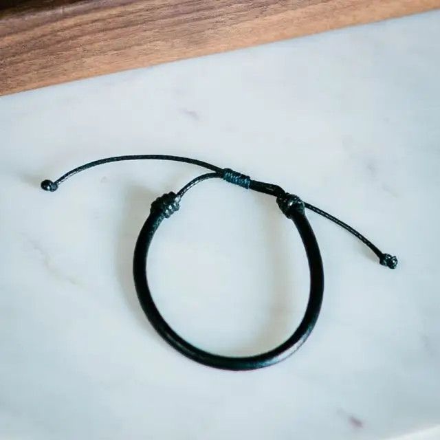 Black Leather Bracelet, Guatemala