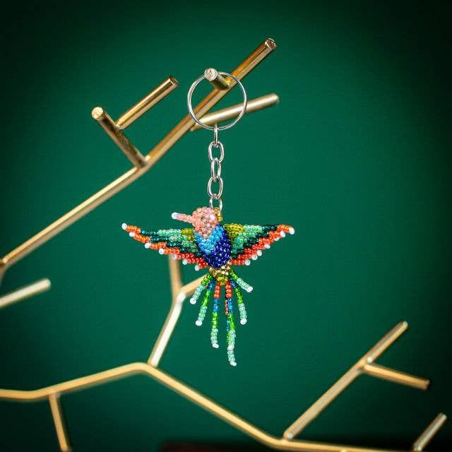 Assorted Hummingbird Beaded Keychains, Guatemala