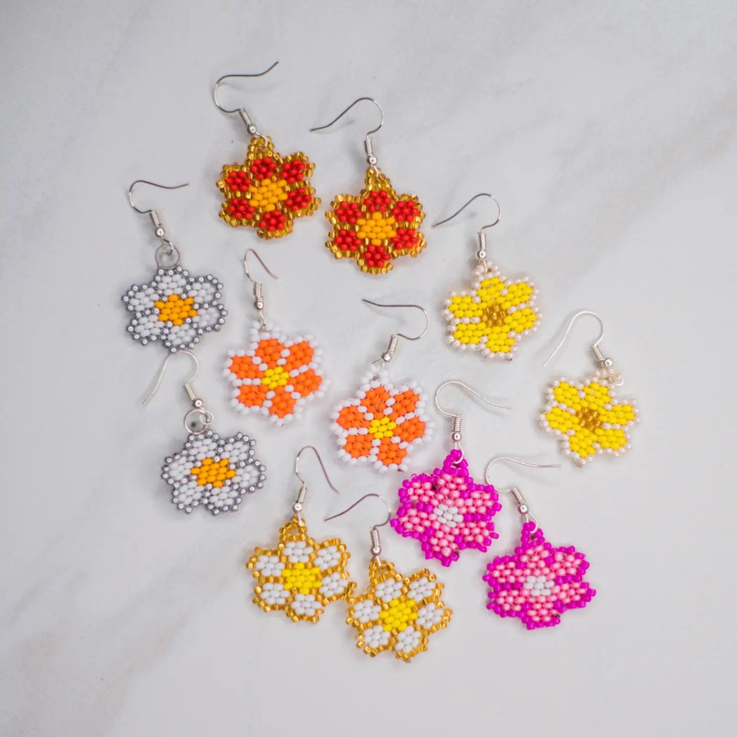 Mini Daisy Earrings, Guatemala