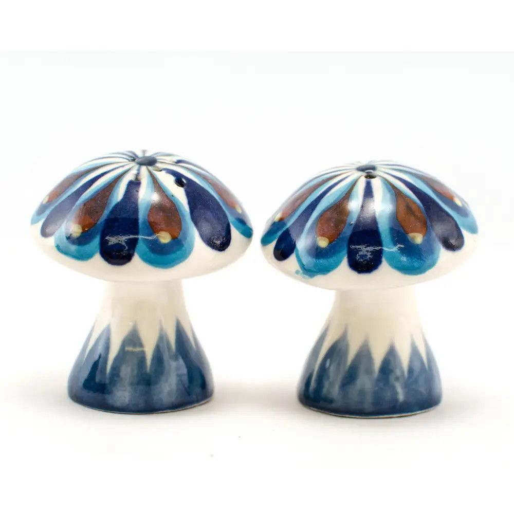 Ceramic Mushroom Salt and Pepper Shakers, Guatemala
