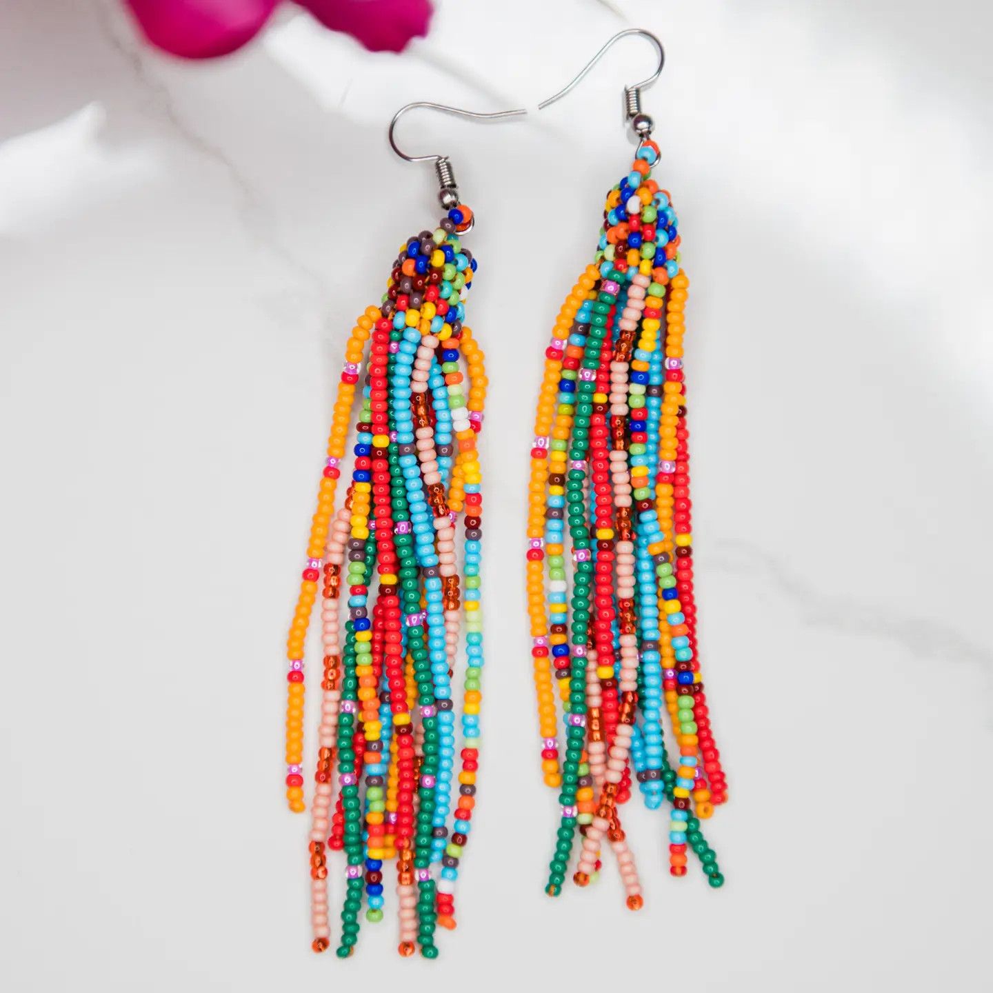Beaded Tassel Earrings, Guatemala