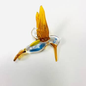 Hummingbird Honey and Blue - Blown Glass Ornament, Egypt