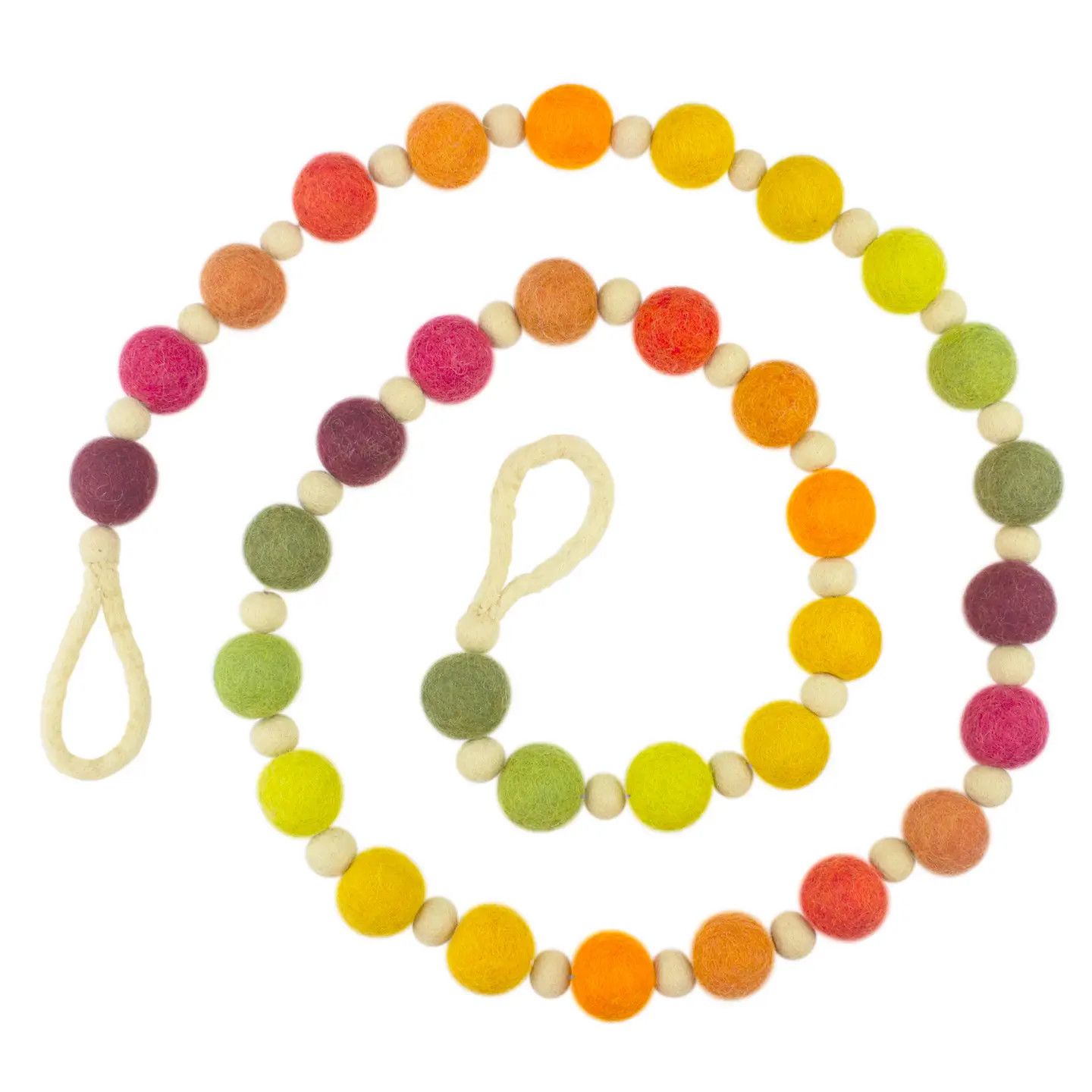 Fall Rainbow Felt Garland, Nepal