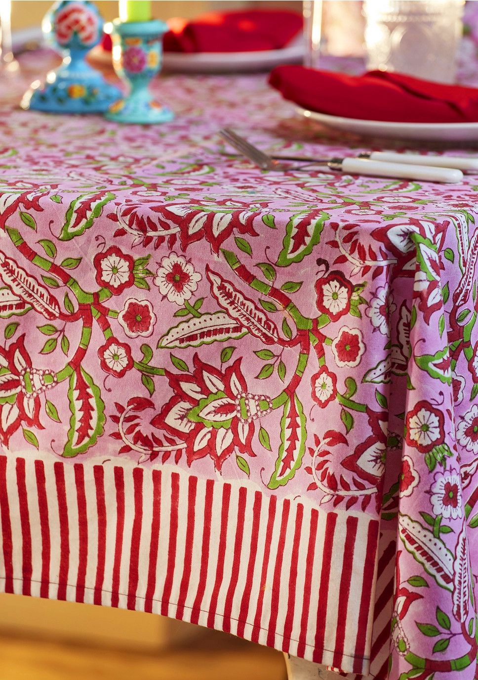 Arana Floral Tablecloth 49x87, India