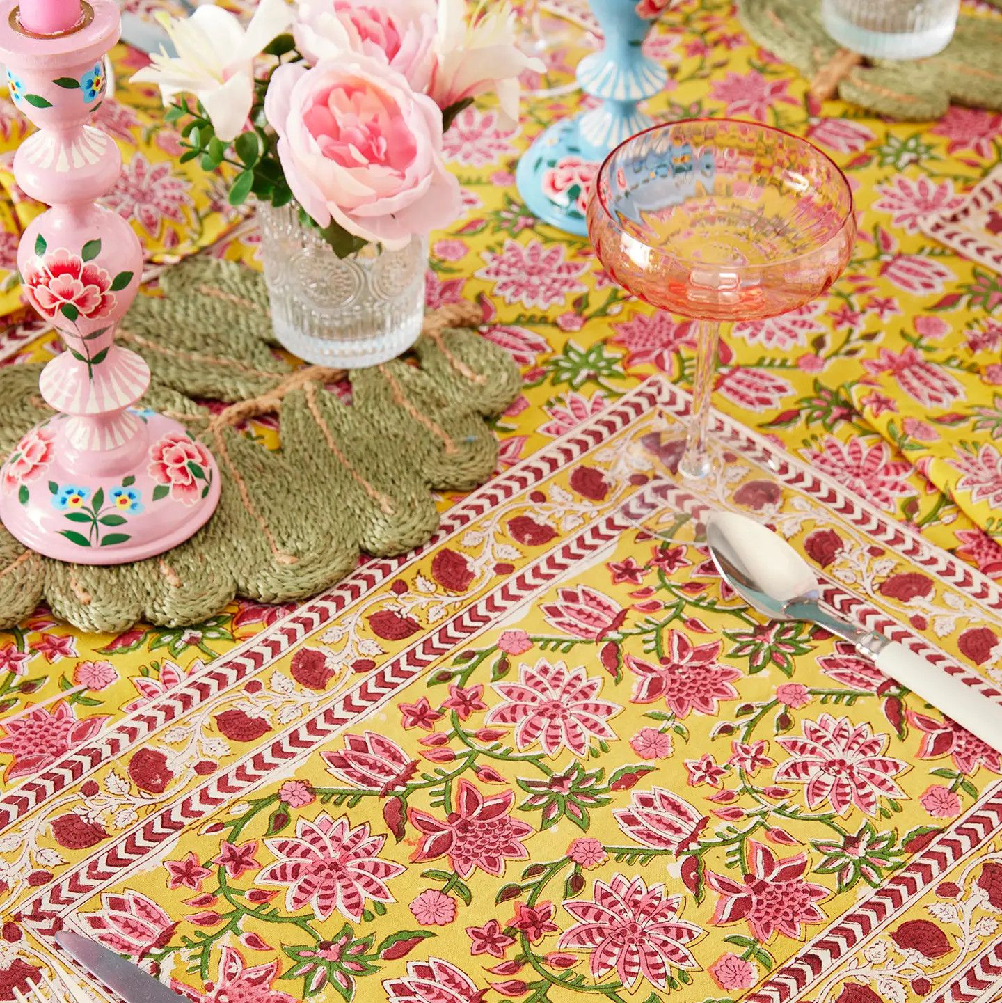 Sanganeri Block Print Placemats - Set of 2, India
