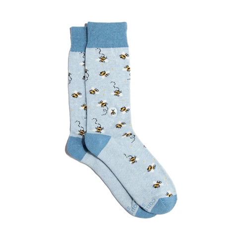 Socks That Protect Bees, Blue, Large