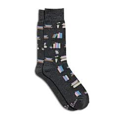 Socks That Give Books, Black, Large