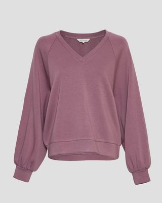 Moss Copenhagen (MSCH) - Nelina Ima Raglan V Sweatshirt black plum