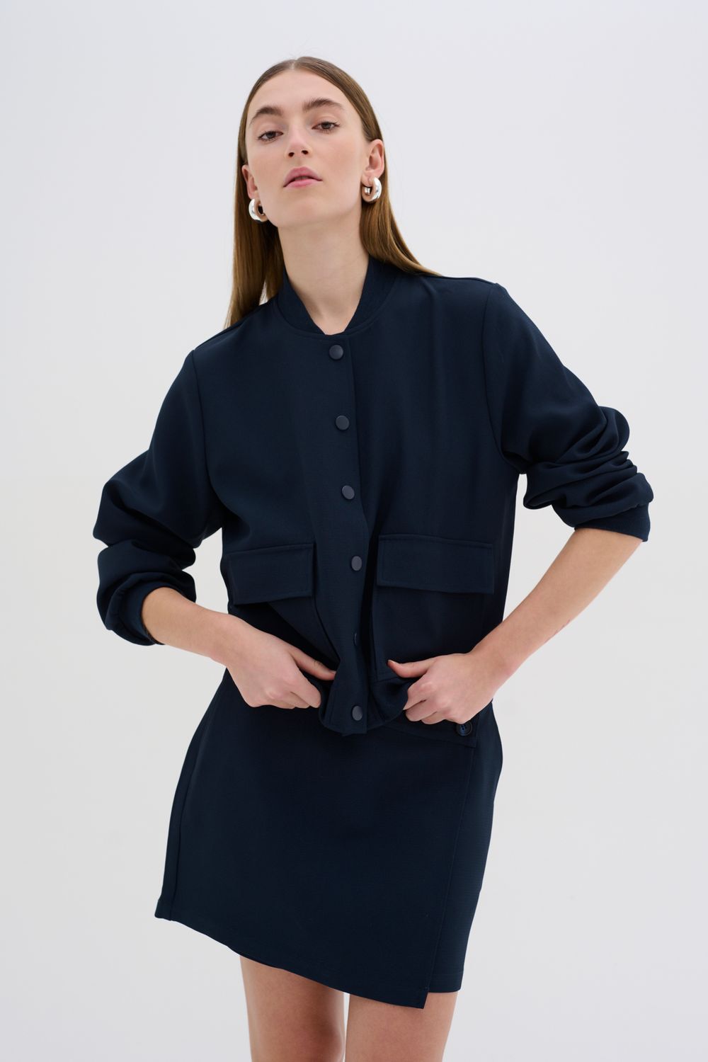 My Essential Wardrobe - Megan Bomber Jacket Sky captain blue