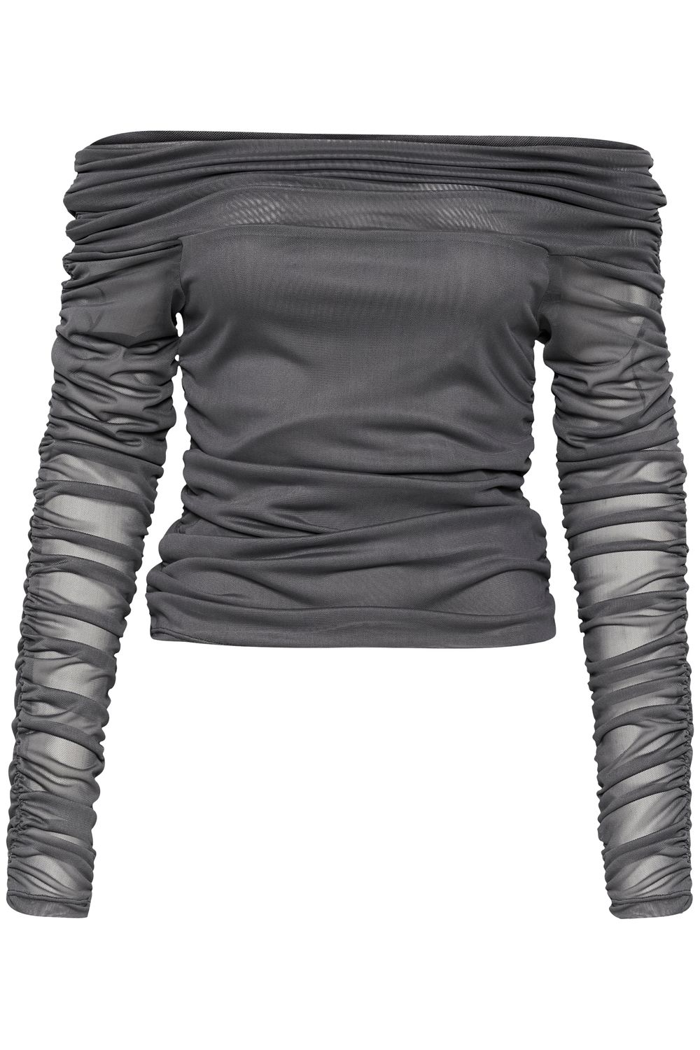 Gestuz - Messi off shoulder Gray Pinstripe