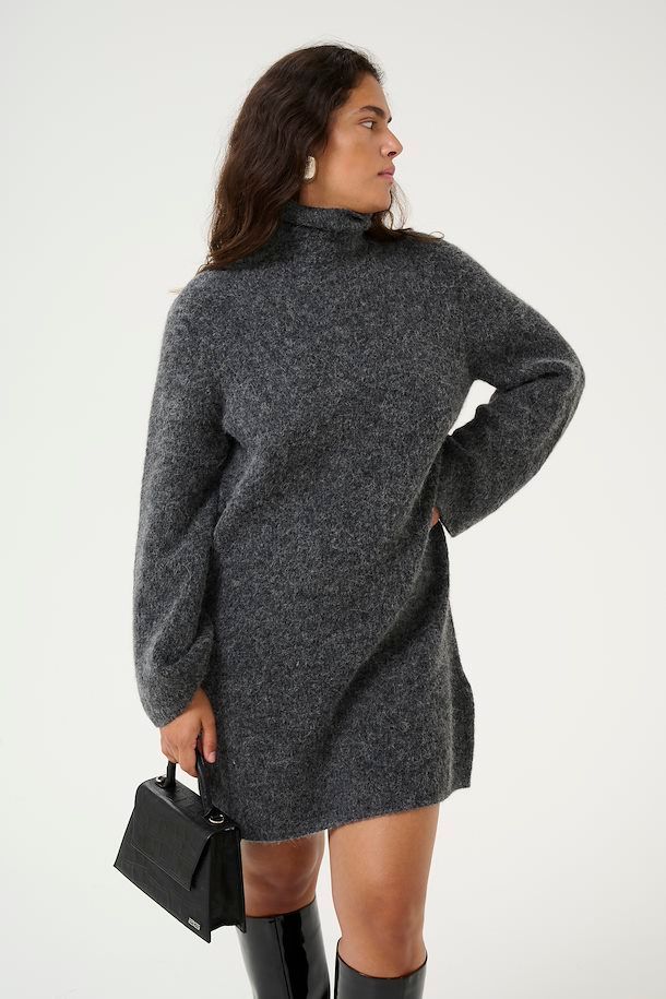 Gestuz - Alpha rollneck dress Charcoal melange