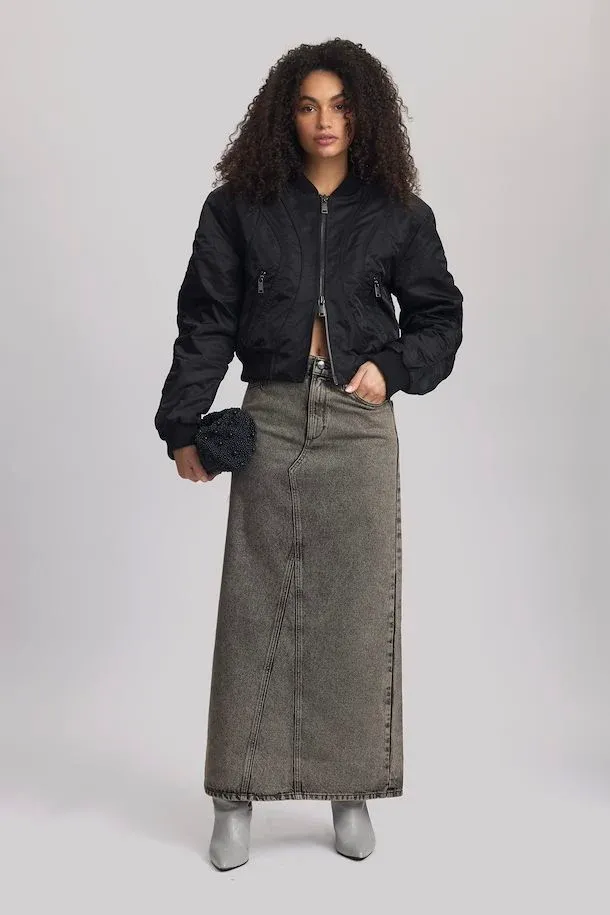 Gestuz - Brenda long skirt grey brown wash