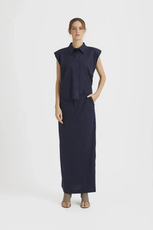 Gestuz - Liza linnen skirt seaborne