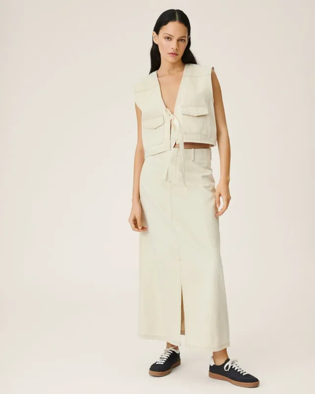 Moss Copenhagen (MSCH) - Phelina Ida denim skirt oatmeal
