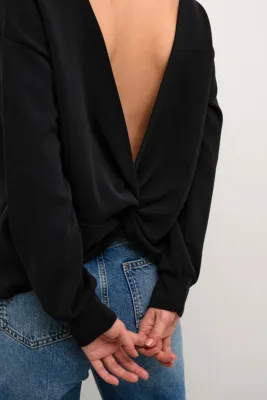 My Essential Wardrobe - Elle Knot Blouse - Black