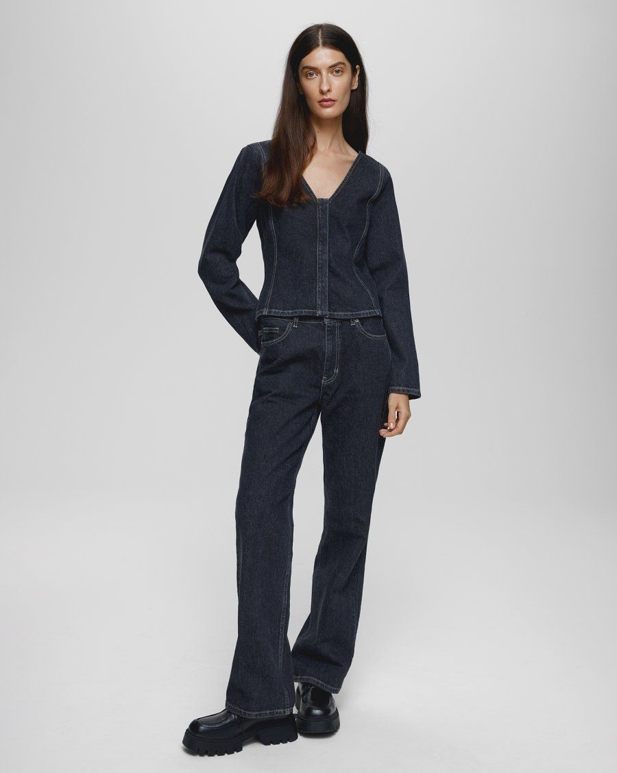 Moss Copenhagen (MSCH) - Reja Ena straight jeans black wash