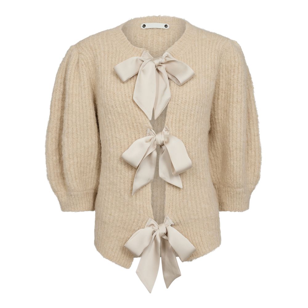 Co&#39;Couture - Coralie Bow rib cardigan bone