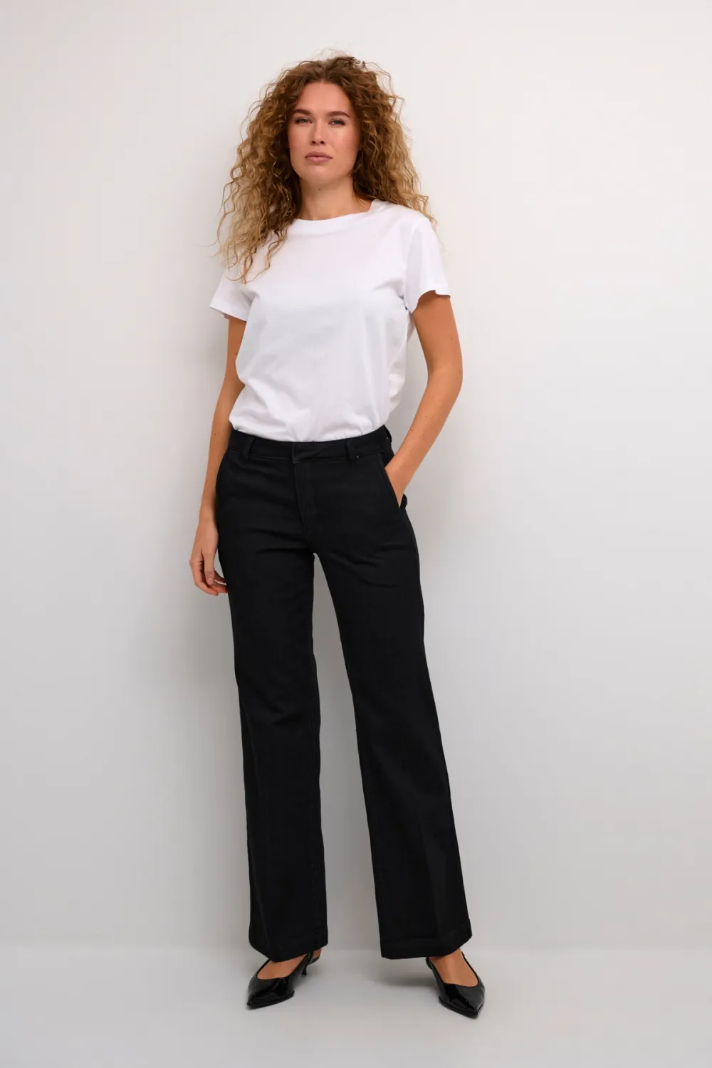 My Essential Wardrobe - Lara Wide Pant - Dark Blue Un-Wash