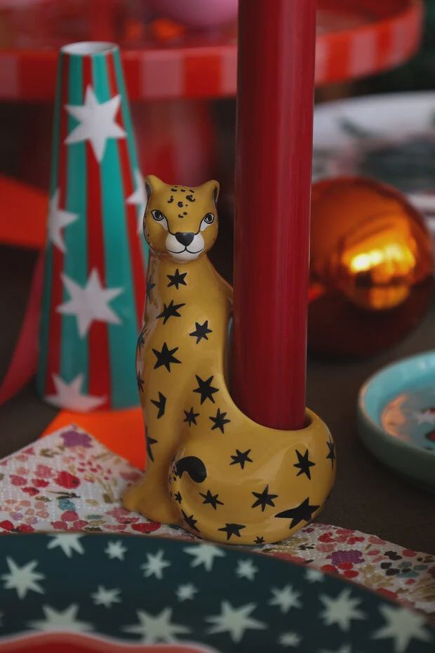 All the luck in the world - Candleholder leopard