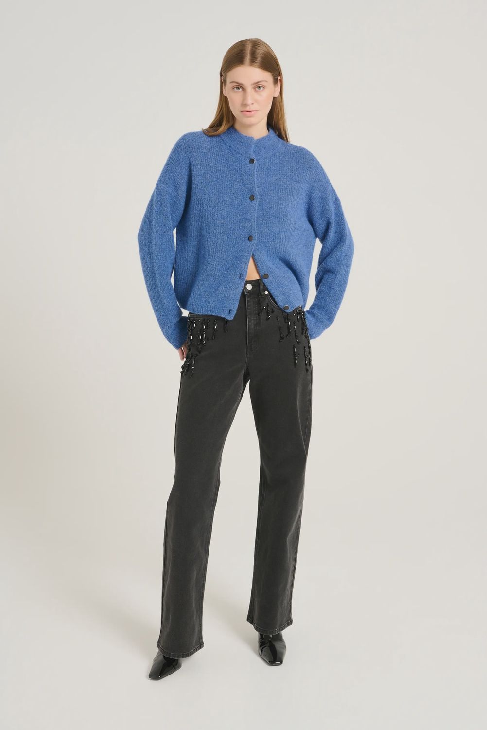 Gestuz - Alpha short cardigan wedgewood melange