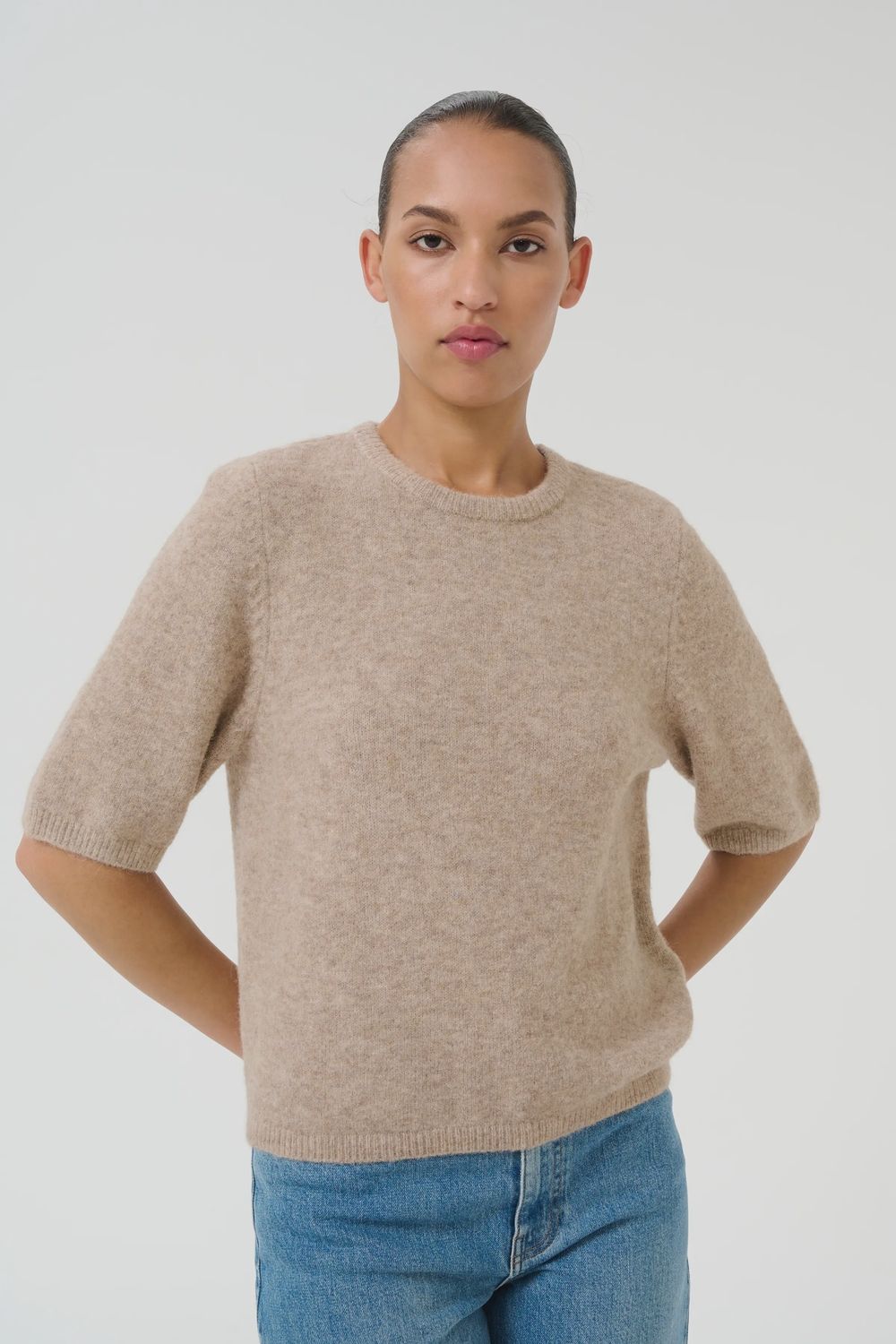 Gestuz - Alpha tee Warm sand melange