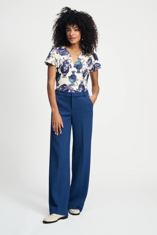 POM Amsterdam - Pants wide leg Sapphire blue