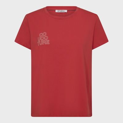 Co'Couture - Siara Outline Tee Red/Off white