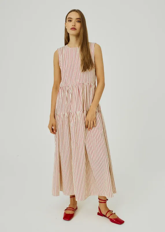 Norr - Linna maxi dress Red Stripes