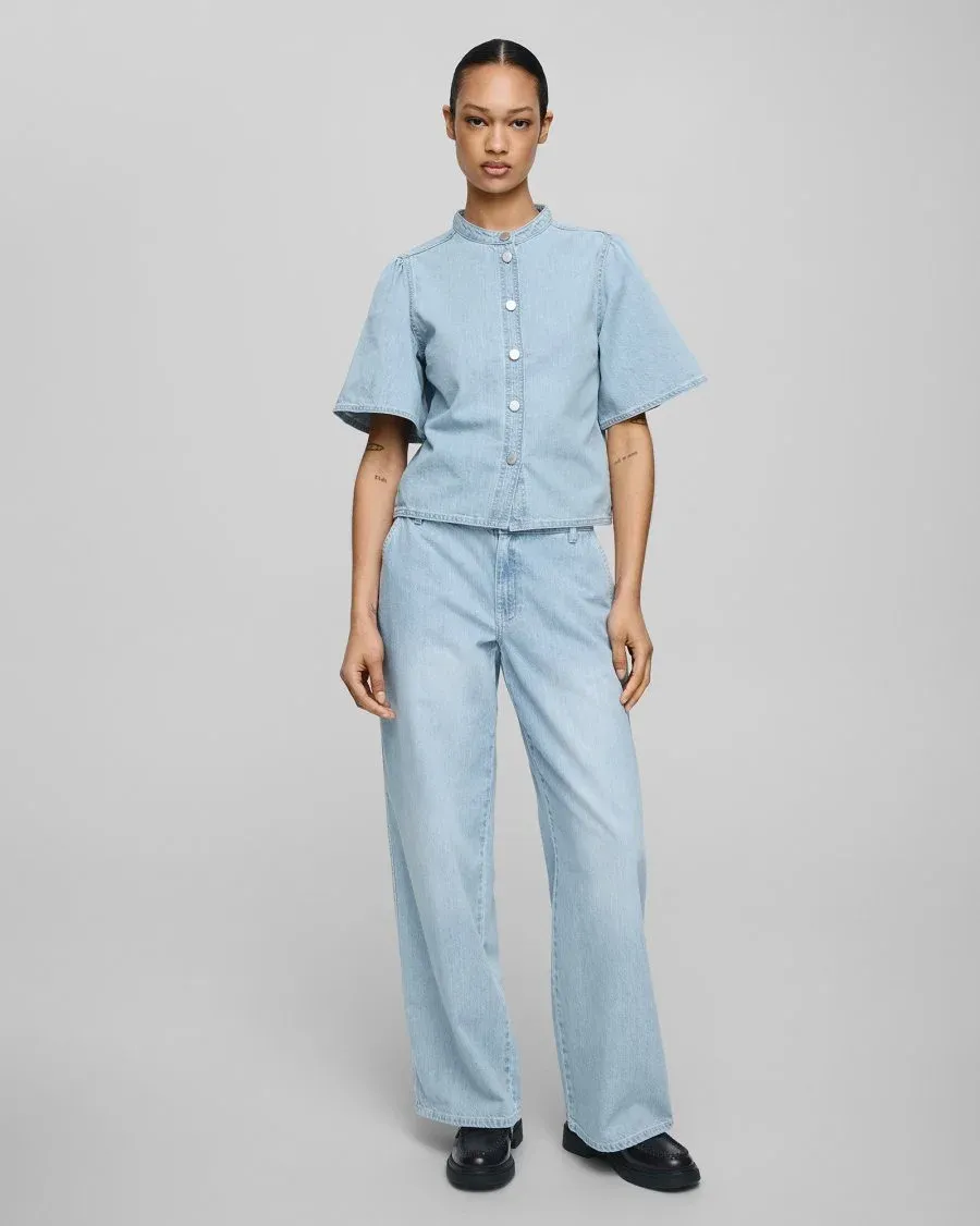 Moss Copenhagen (MSCH) - Ingrid Lis wide jeans light blue