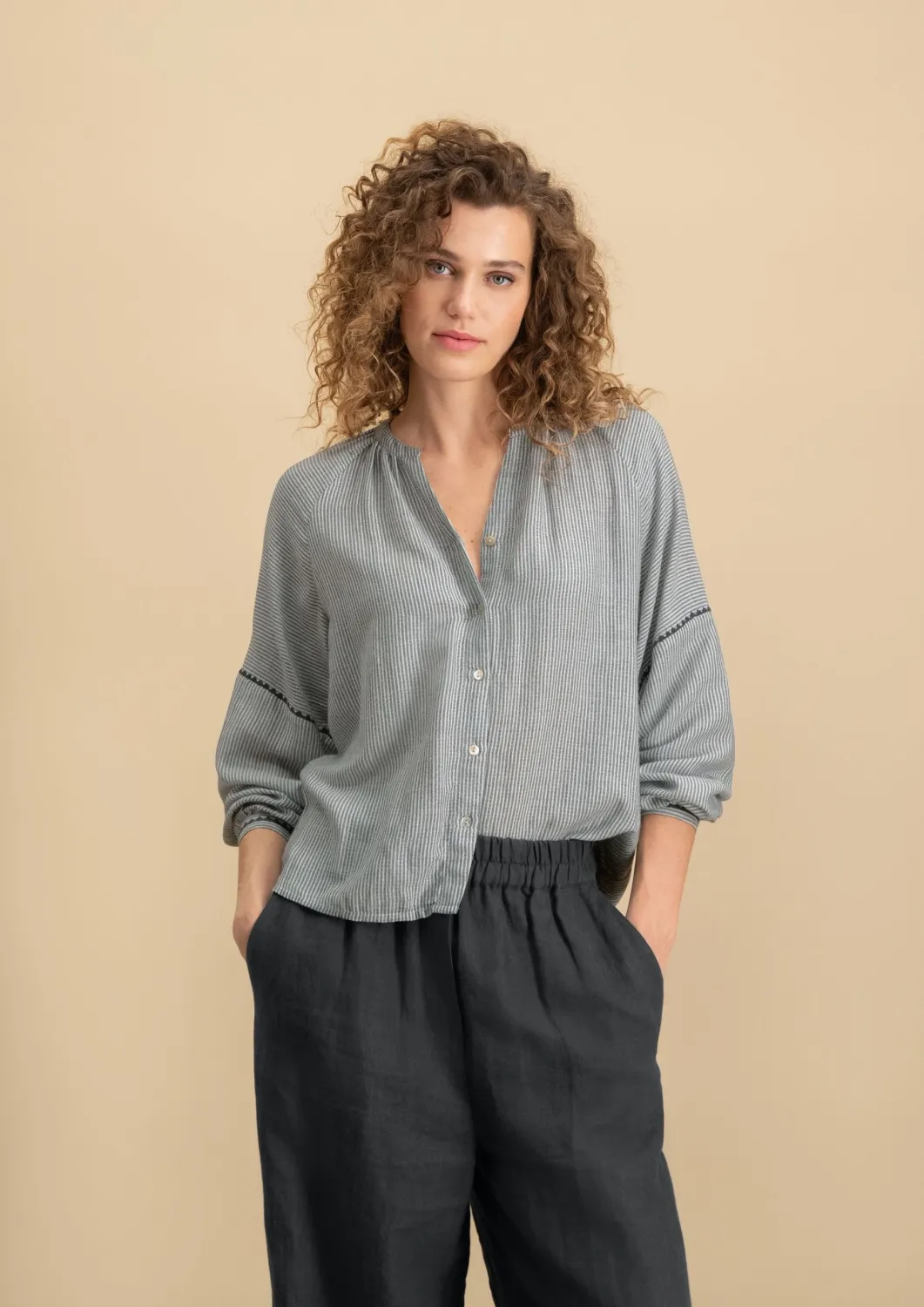 Circle of Trust - Everlee blouse Nero stripe
