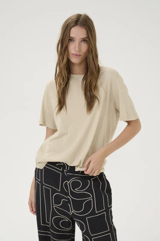 My Essential Wardrobe - Lisa Tee Oatmeal Melange
