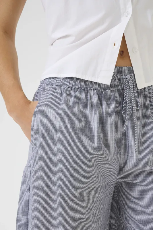 My Essential Wardrobe - Skye Shorts Dark Sapphire Blue Stripe