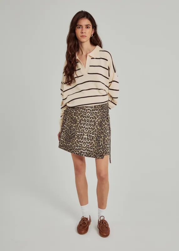 Norr - Ninni tie denim skirt leo print