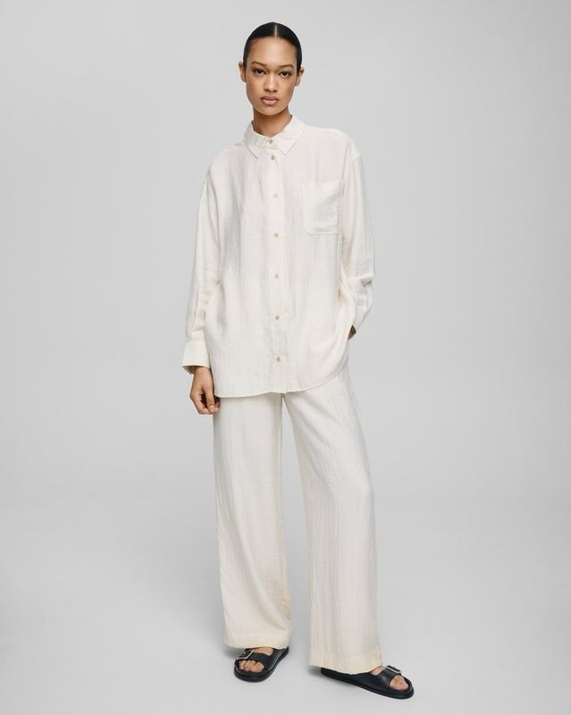 Moss Copenhagen (MSCH) - Disa HW pants sand melange