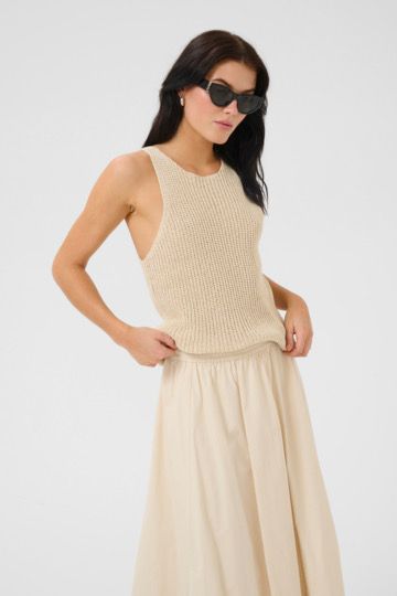 My Essential Wardrobe - Diva knit top almond milk
