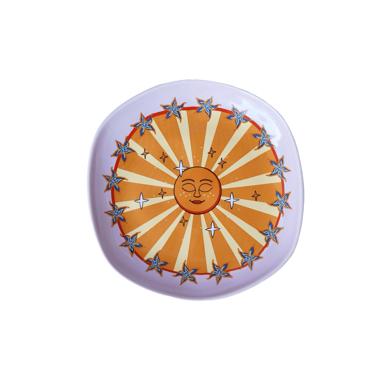 All the luck in the world-Serving Plate Lilac Sun with Stars
