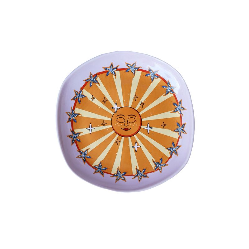 All the luck in the world-Serving Plate Lilac Sun with Stars