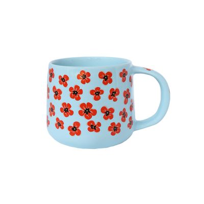 All the luck in the world-Mug Blue with Poppies