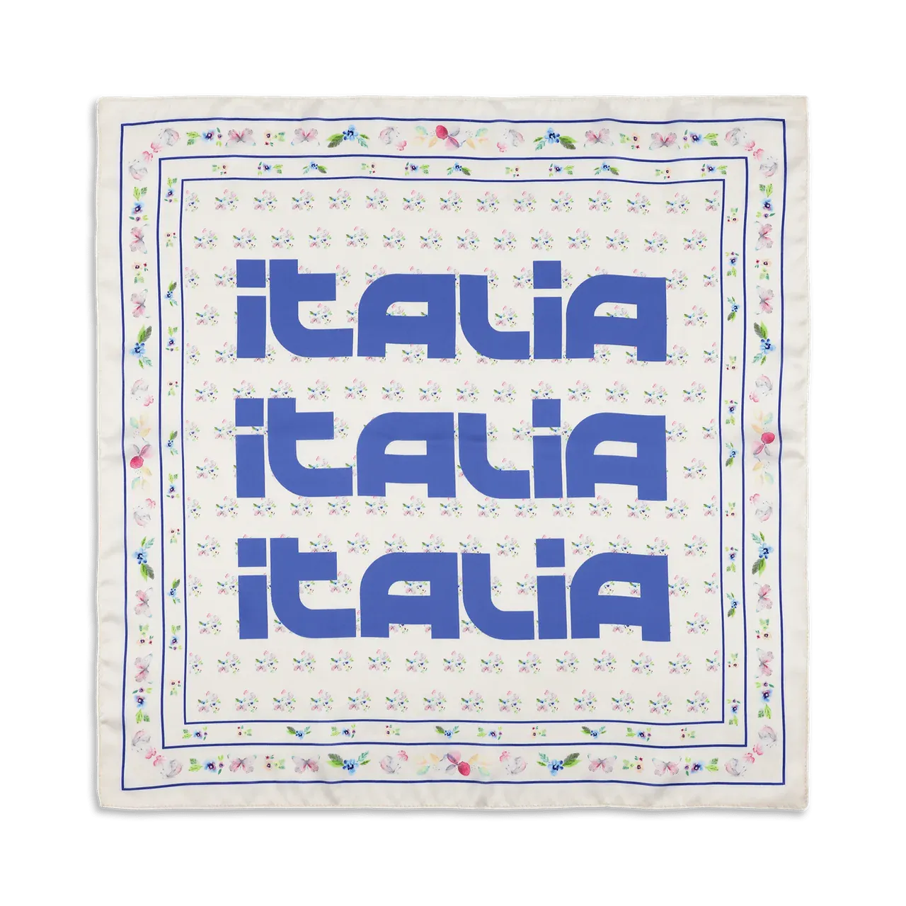 Sui Ava - Italia flora scarf blue