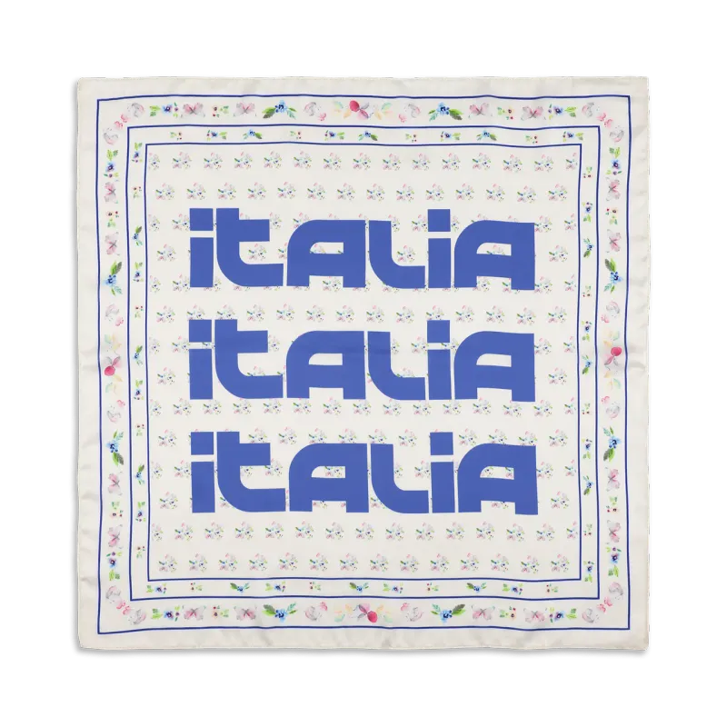 Sui Ava - Italia flora scarf blue