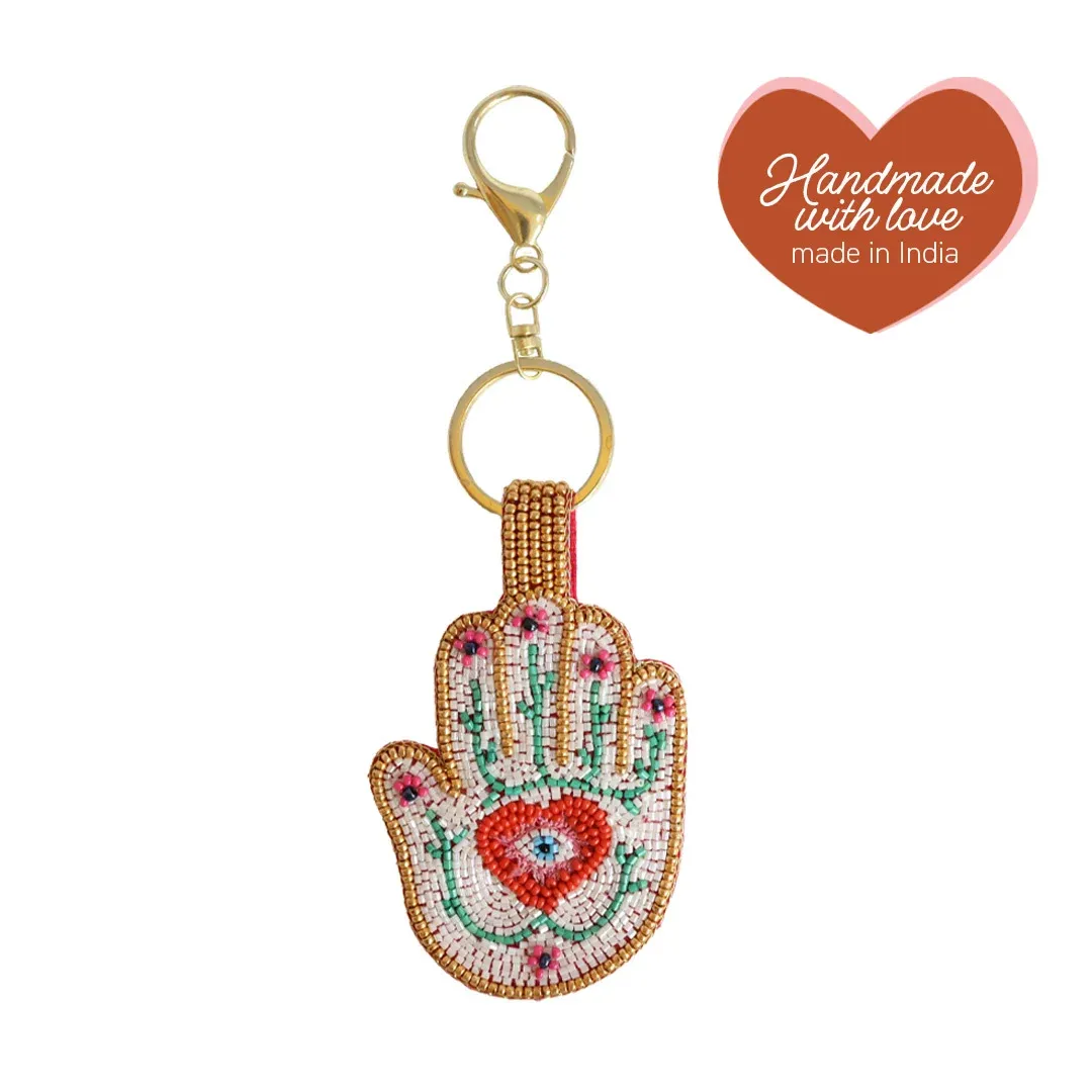 All the luck in the world - Beaded Keychain Hand