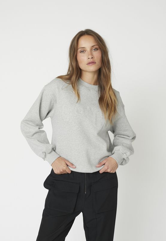 Co&#39;Couture - Zoe Coco Embroidery Sweat Grey Melange